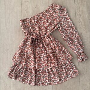 Pretty Garden Floral One-Shoulder Dress